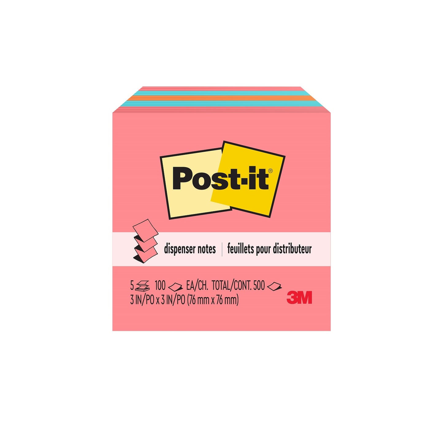Post-it® Notes Vertical Pen-Holder Dispenser with Original Pop-Up Notes in Poptimistic