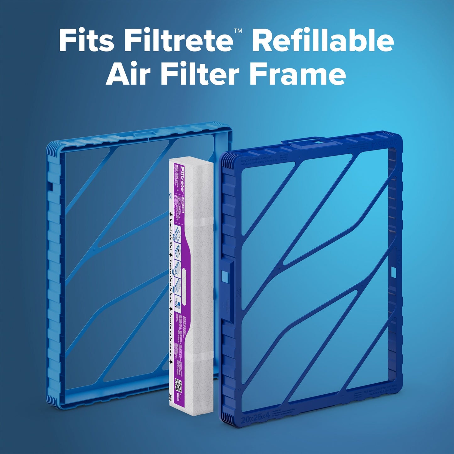 Filtrete™ Refillable Filter Refills 1550 MPR RF2003-4-2P-EC, 20 in x 25 in x 4 in (50.8 cm x 63.5 cm x 10.1 cm) 2 Filters