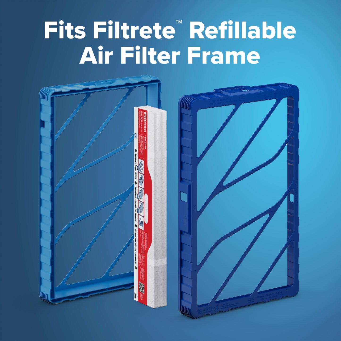 Filtrete™ Refillable Filter Refills 1000 MPR RFA01-4-2P-EC, 16 in x 25 in x 4 in (40.6 cm x 63.5 cm x 10.1 cm) 2 Filters