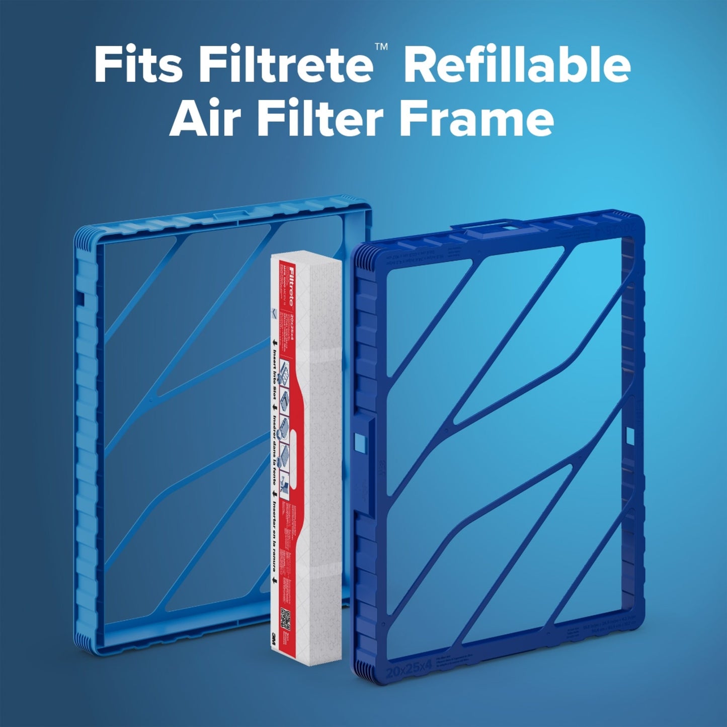 Filtrete™ Refillable Filter Refills 1000 MPR RFA03-4-2P-EC, 20 in x 25 in x 4 in (50.8 cm x 63.5 cm x 10.1 cm) 2 Filters