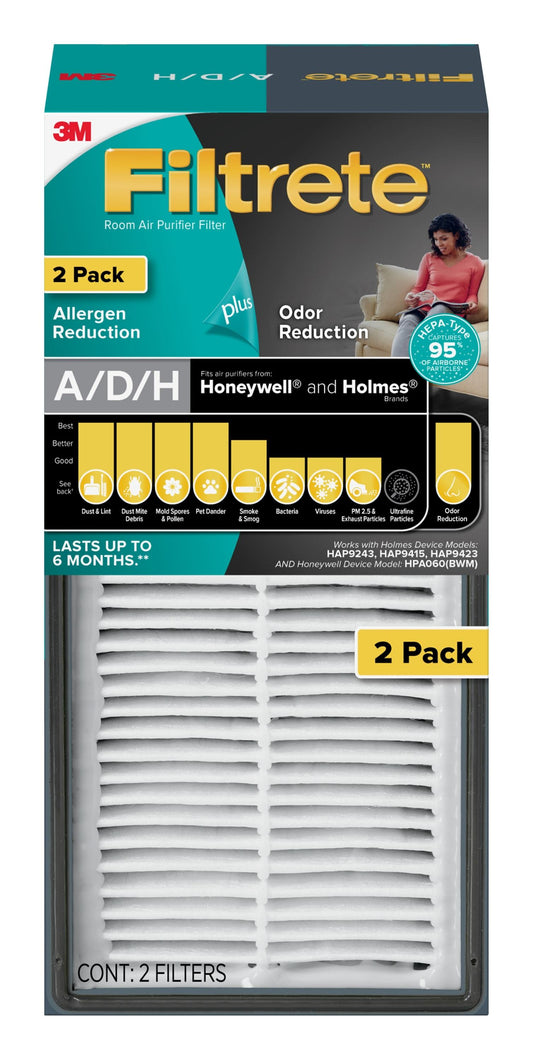 Filtrete™ Allergen Reduction + Odor Reduction HEPA-Type Air Purifier Filter, FAPF-HM-AO (2 Pack)