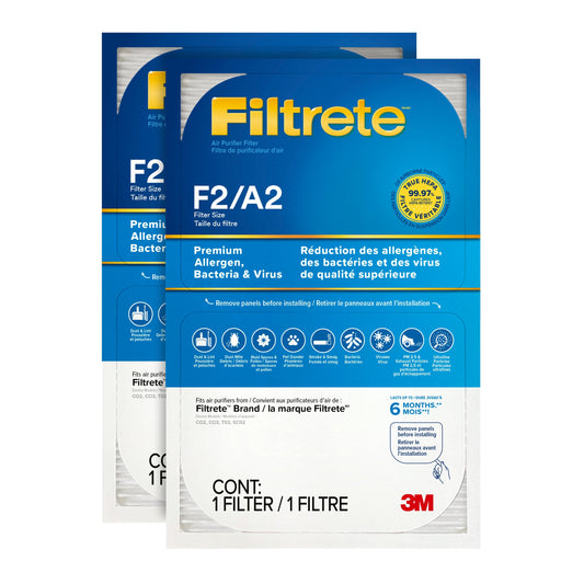 Filtrete™ Premium Allergen, Bacteria & Virus True HEPA Air Purifier Filter FAPF-F2A2N-2 (2 pack)