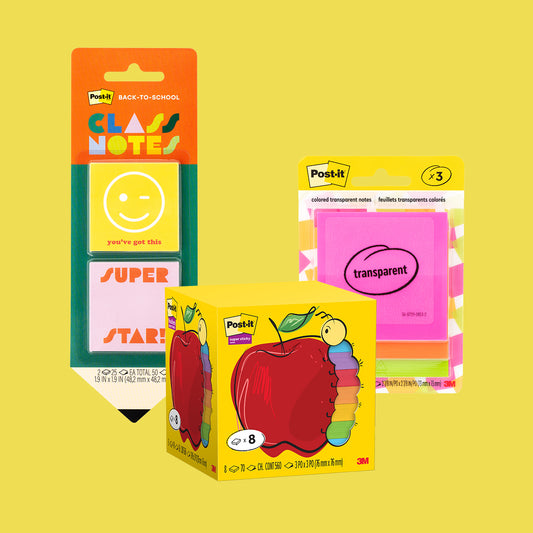 Post-it® Notes Educator's Essentials Variety Pack, 3 Note Packs and 1 Class Notes Pack