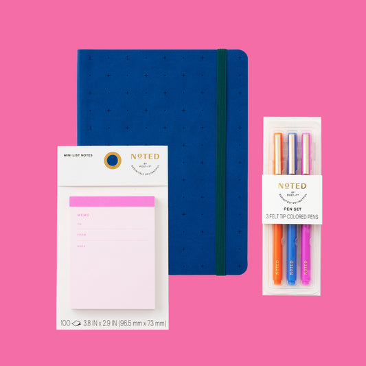 Noted by Post-it® Mixed Pack,1 Habit Tracking Notes Pack,1 Journal and 3 Pens