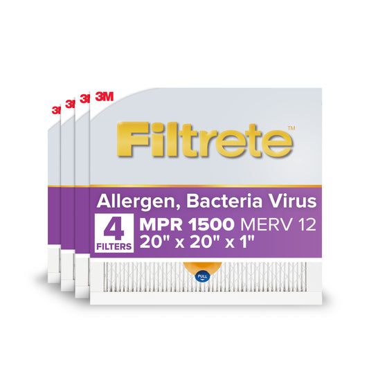 Filtrete™ Smart Air Filter 1500 MPR, 20 in x 20 in x 1 in (4 pack)